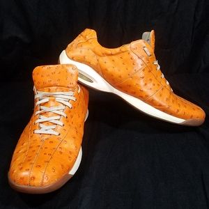 Cole Haan Nike Air Orange Ostrich Men Shoe Sz 14M